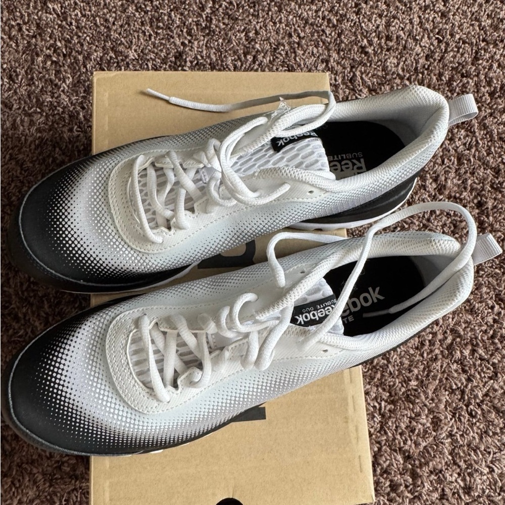 Reebok Black and White Athletic Shoes with Cushioned Midsole